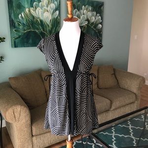 Black and cream polka dot shirt top